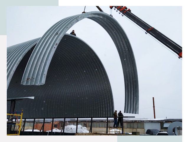 Полукруглые ангары в Наро-Фоминске